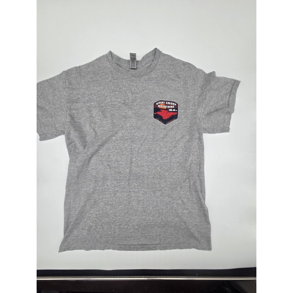 Great Smoky Mountains Gray 2 Sided Shirt Size M Medium Graphic Print Bears - Picture 14 of 15